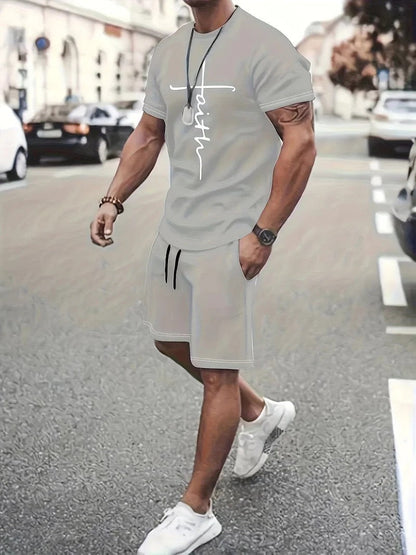 Completo estivo t-shirt e pantaloncini — Set leggero due pezzi