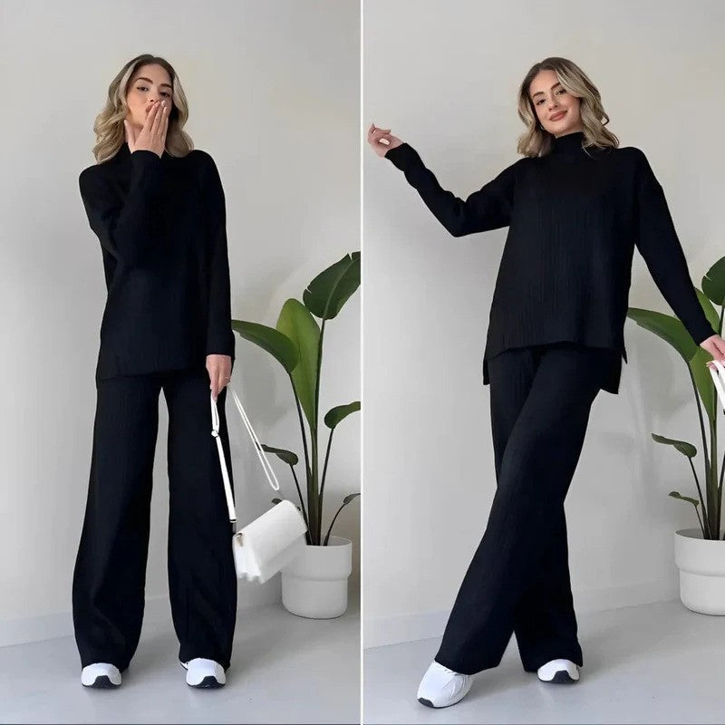 Completo top a collo alto e pantalone — Set d'autunno due pezzi