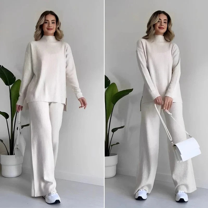 Completo top a collo alto e pantalone — Set d'autunno due pezzi