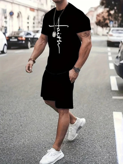 Completo estivo t-shirt e pantaloncini — Set leggero due pezzi
