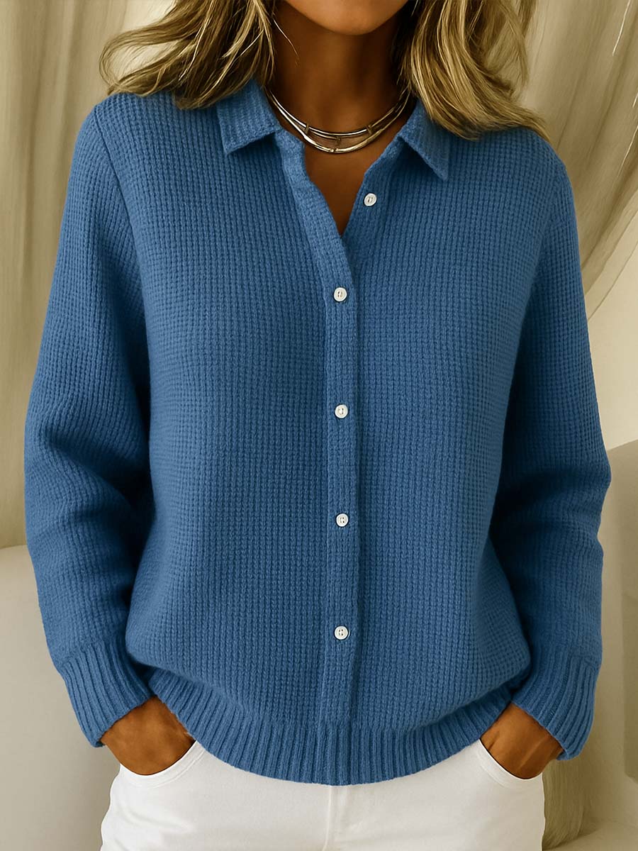 Chaqueta de punto para mujer, con botones