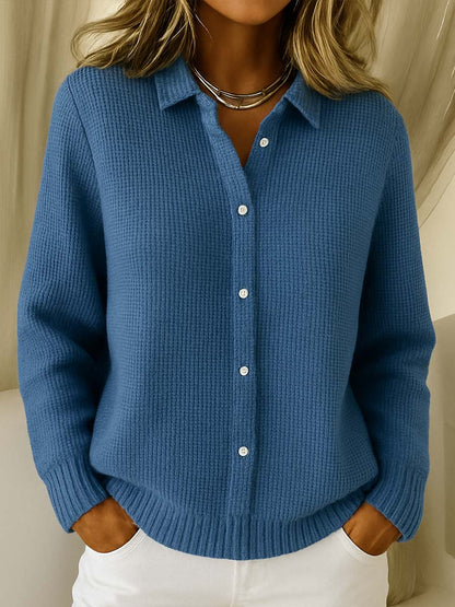 Chaqueta de punto para mujer, con botones