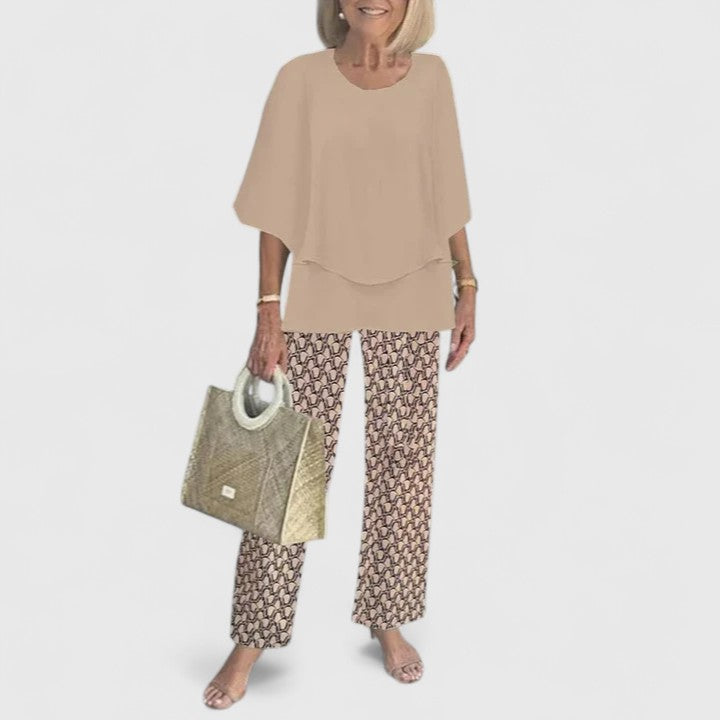 Completo di lino due pezzi con top e pantaloni — Completo elegante e traspirante