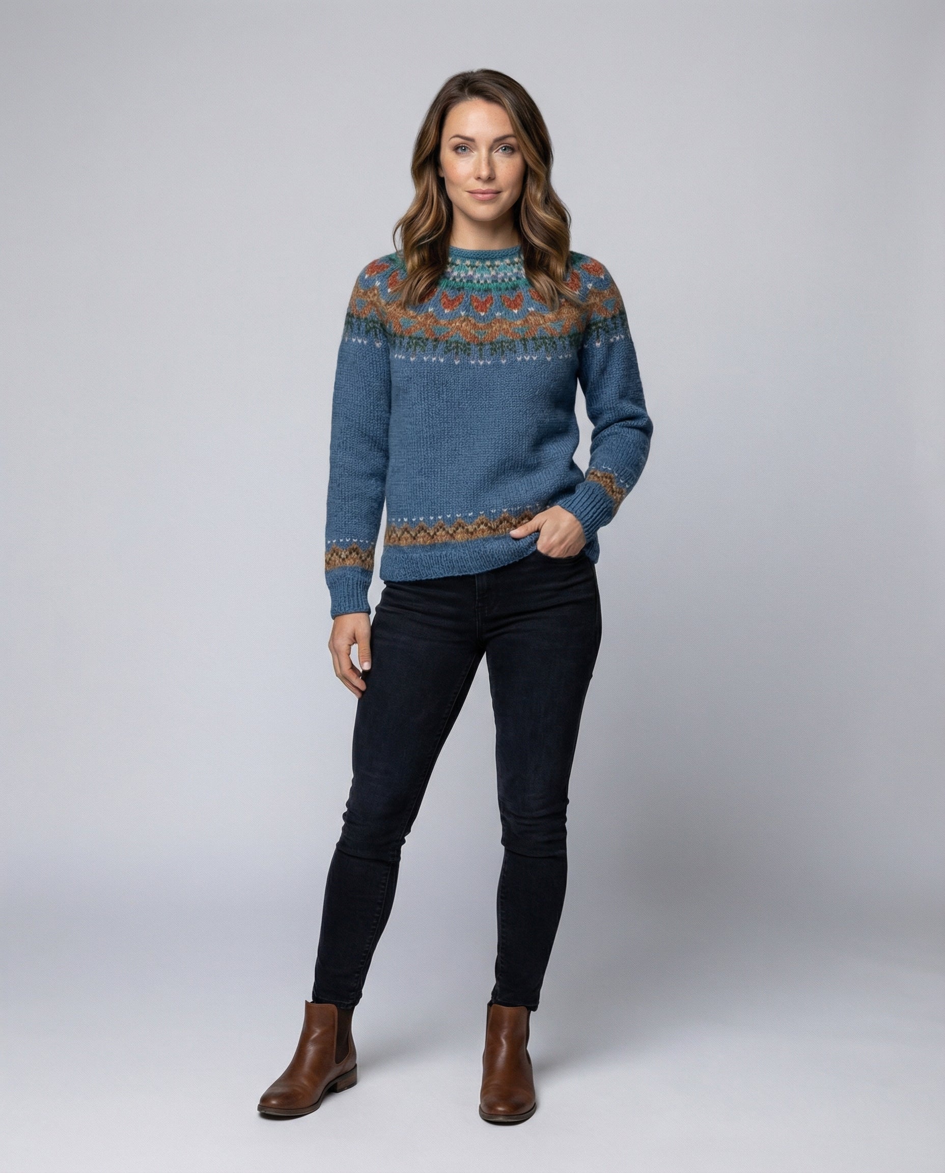 Maglione in lana in stile nordico vintage — Maglione caldo invernale