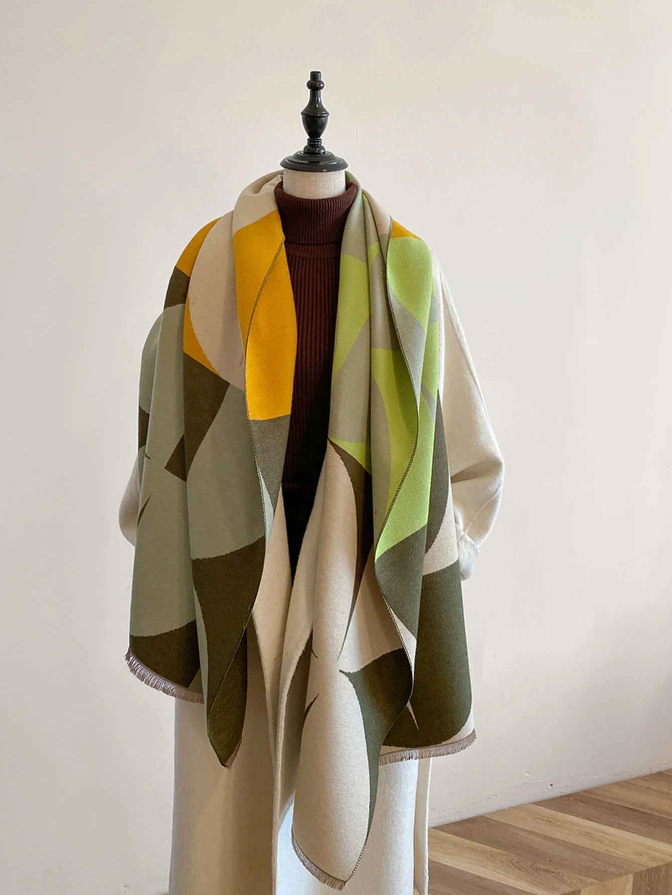 Sciarpa in cashmere reversibile — Foulard morbido, caldo ed elegante