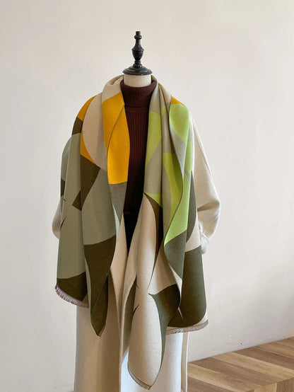 Sciarpa in cashmere reversibile — Foulard morbido, caldo ed elegante