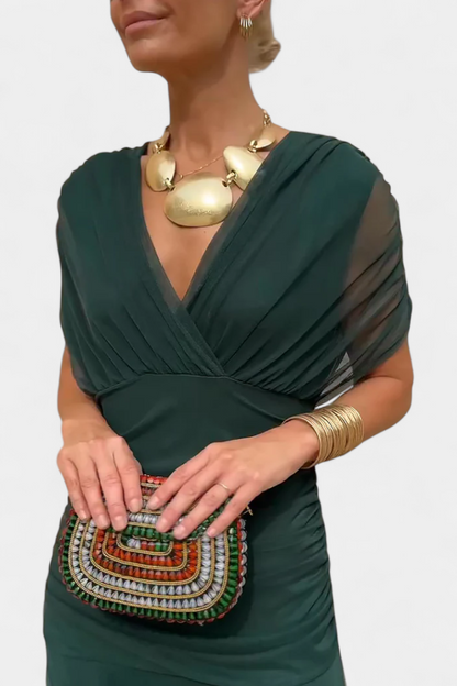Vestido largo para mujer, mangas fluidas