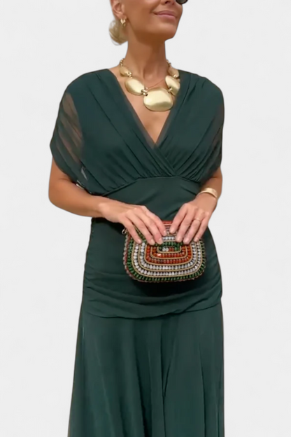 Vestido maxi para mujer, mangas fluidas