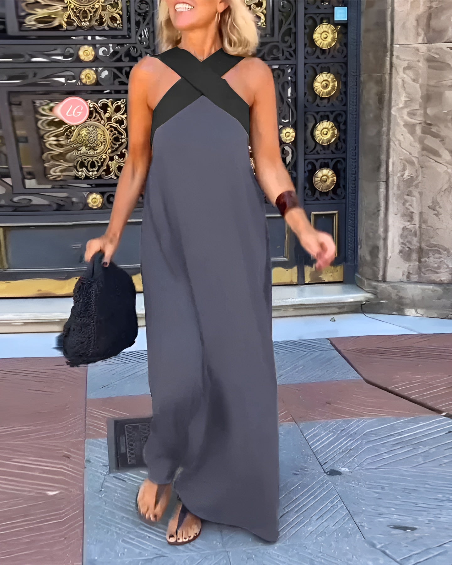 Vestido cruzado para mujer, transpirable