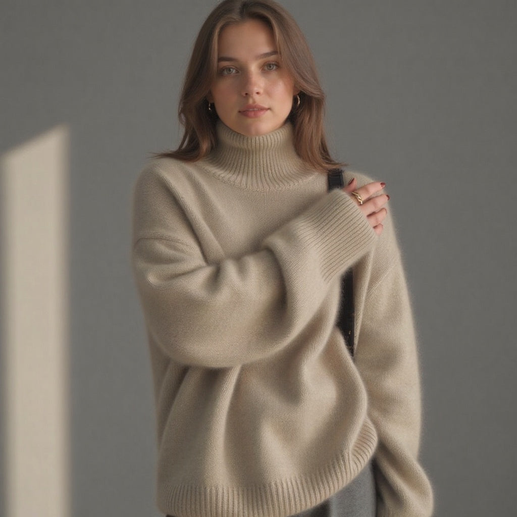 Jersey oversize de cachemira para mujer, versátil