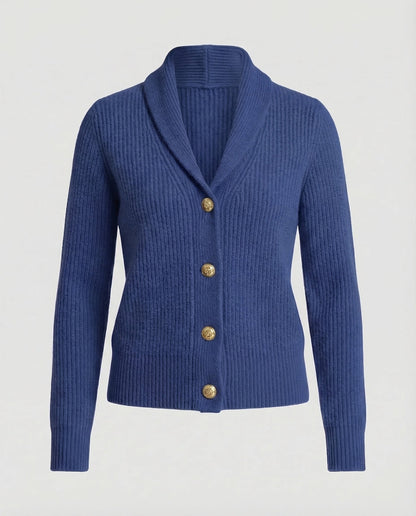 Cardigan in maglia con revers e bottoni — Giacca in maglia a manica lunga