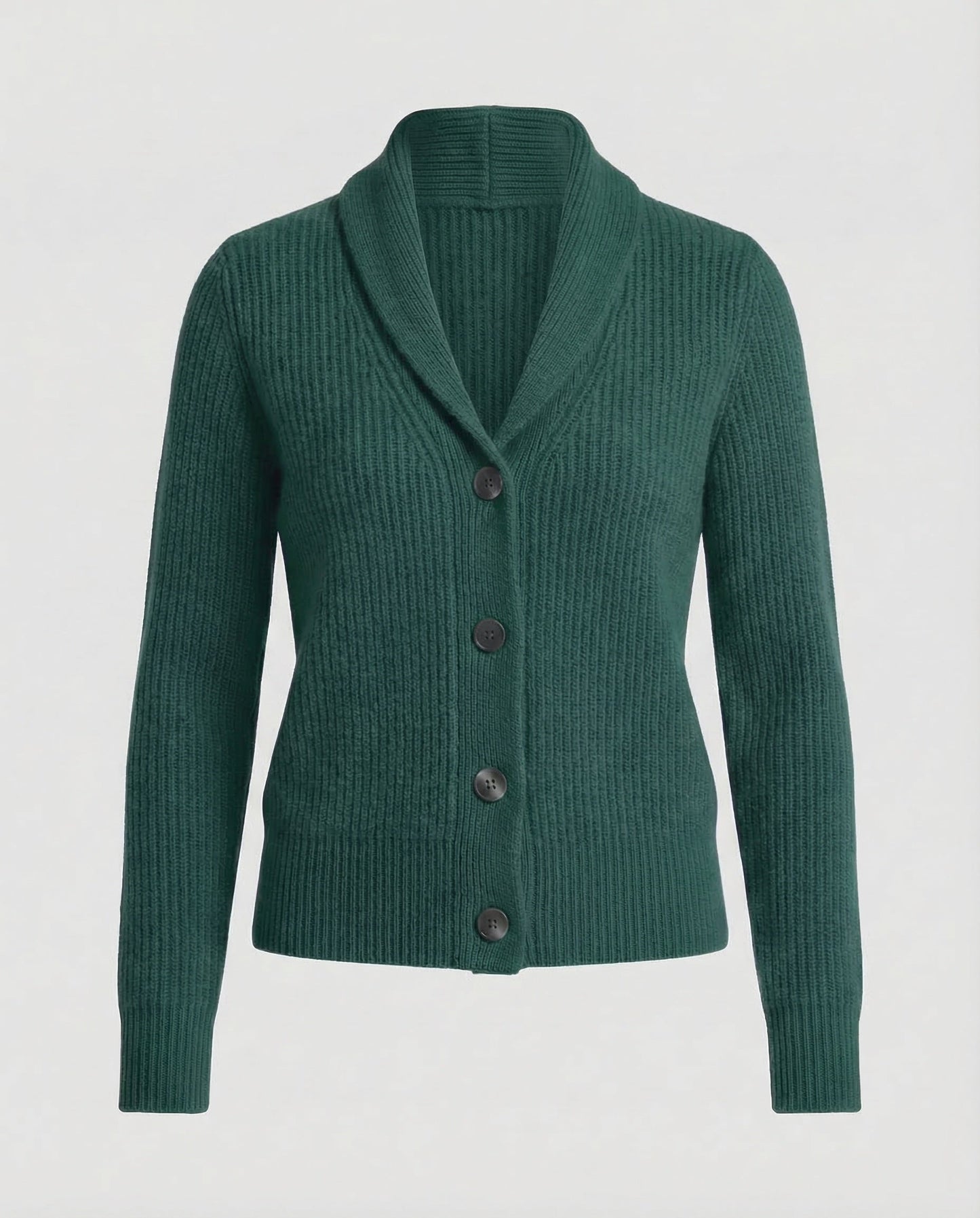 Cardigan in maglia con revers e bottoni — Giacca in maglia a manica lunga