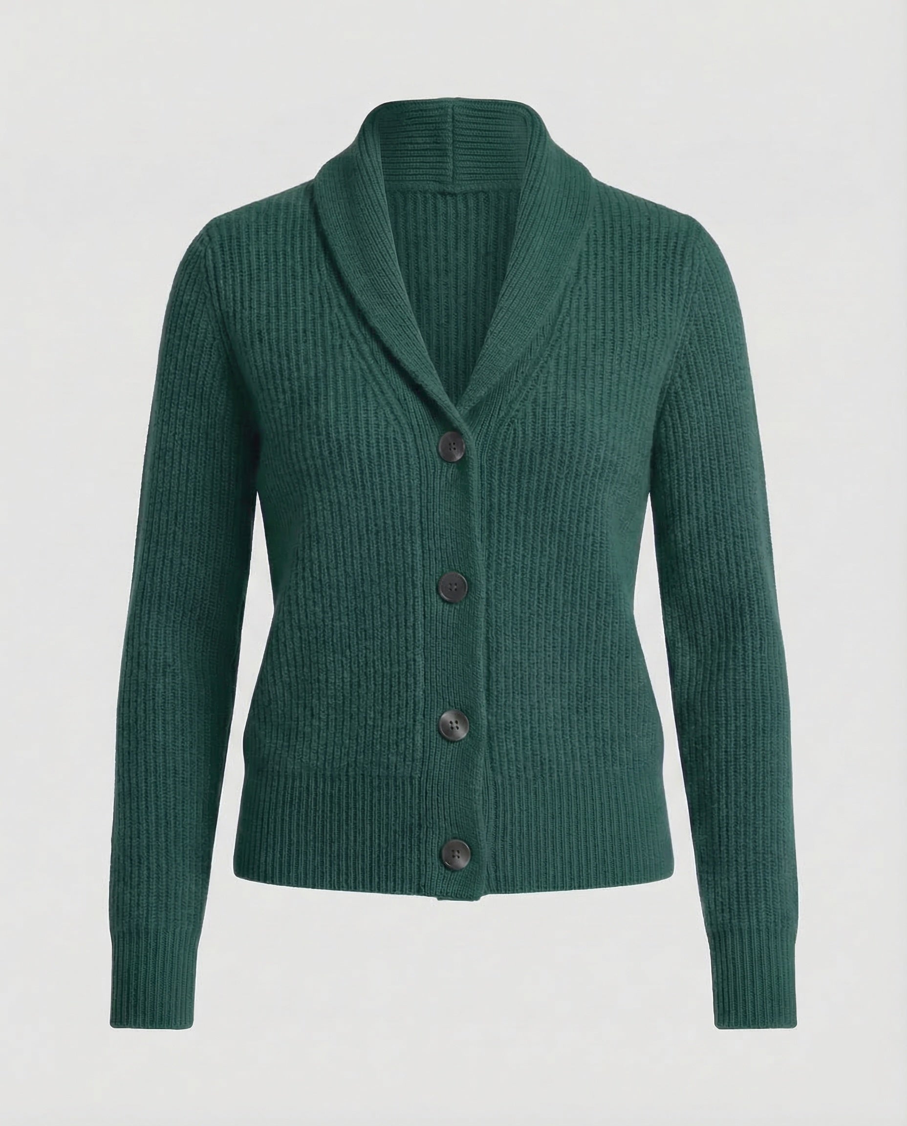 Cardigan in maglia con revers e bottoni — Giacca in maglia a manica lunga