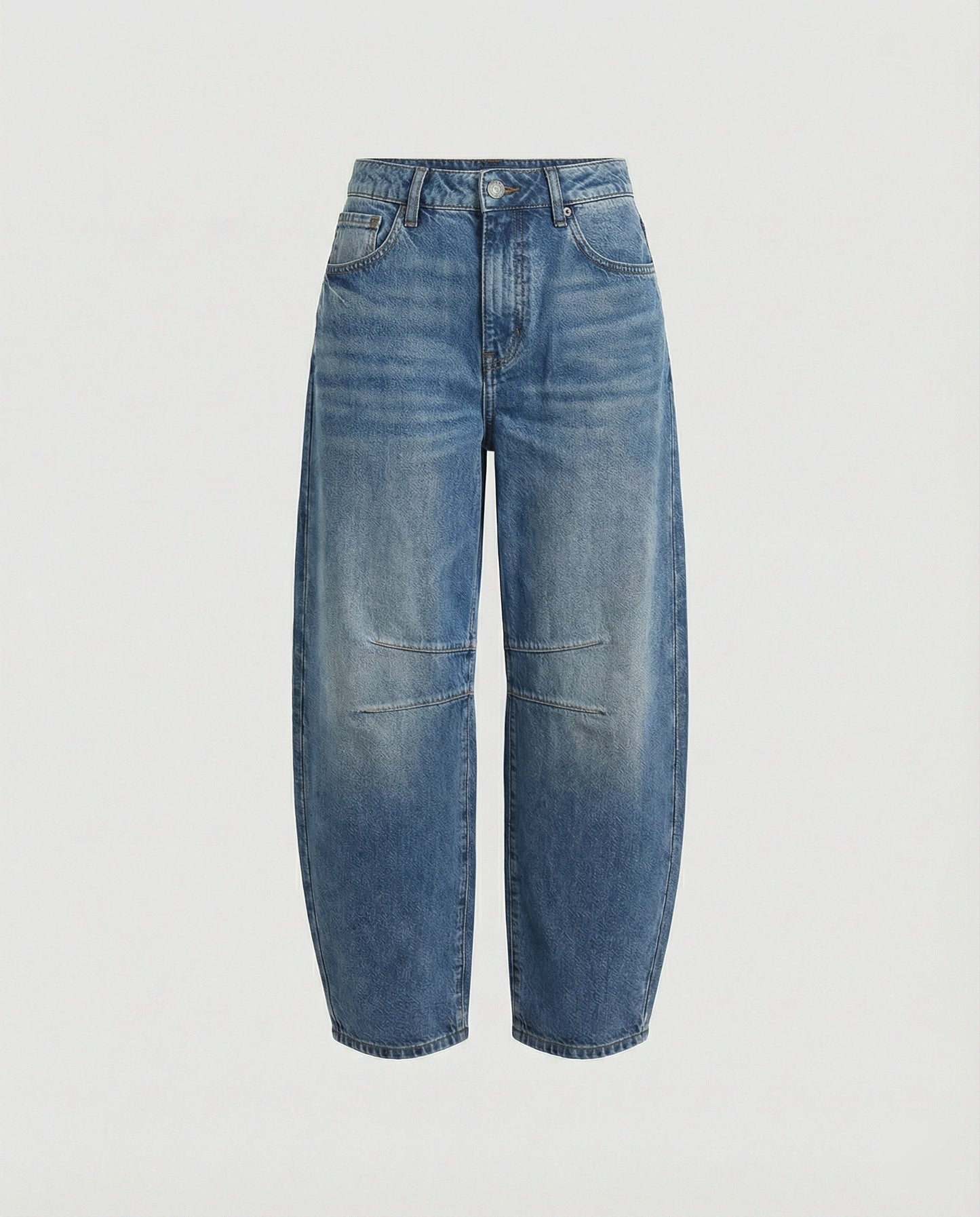 Jeans barrel a vita media — Jeans comodi dal taglio leggermente a zampa