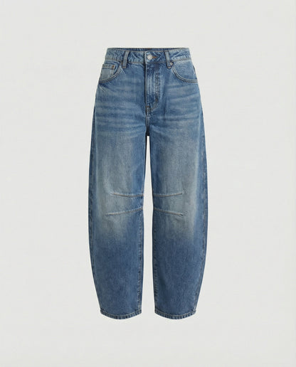 Jeans barrel a vita media — Jeans comodi dal taglio leggermente a zampa