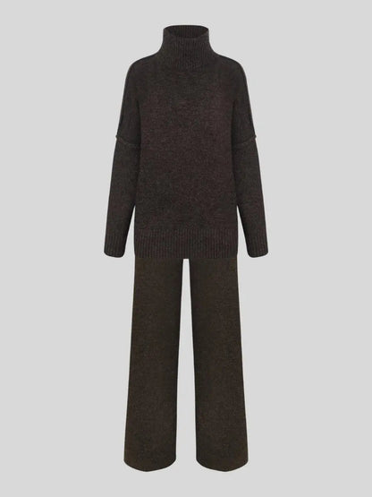 Completo in maglia due pezzi — Maglione e pantaloni a gamba ampia
