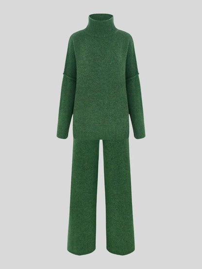 Completo in maglia due pezzi — Maglione e pantaloni a gamba ampia