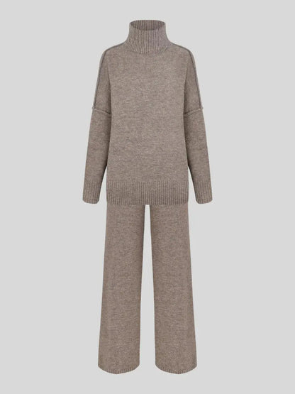 Completo in maglia due pezzi — Maglione e pantaloni a gamba ampia