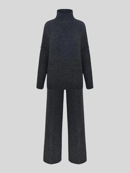 Completo in maglia due pezzi — Maglione e pantaloni a gamba ampia