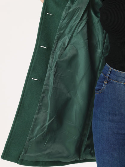 Cappotto di lana con bottoni, taglio aderente e collo classico — Cappotto invernale elegante