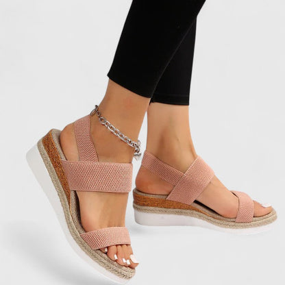 Sandali ortopedici con zeppa e fascia elastica — Sandali comodi estivi
