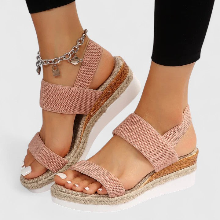 Sandali ortopedici con zeppa e fascia elastica — Sandali comodi estivi