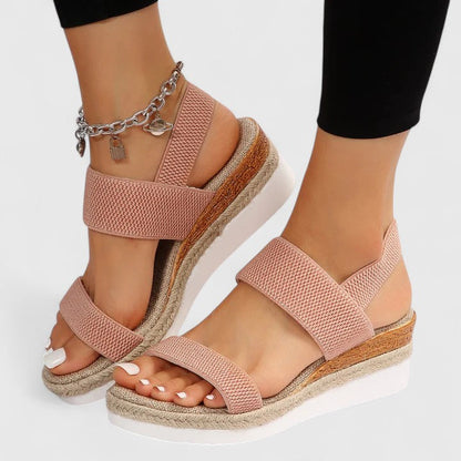 Sandali ortopedici con zeppa e fascia elastica — Sandali comodi estivi