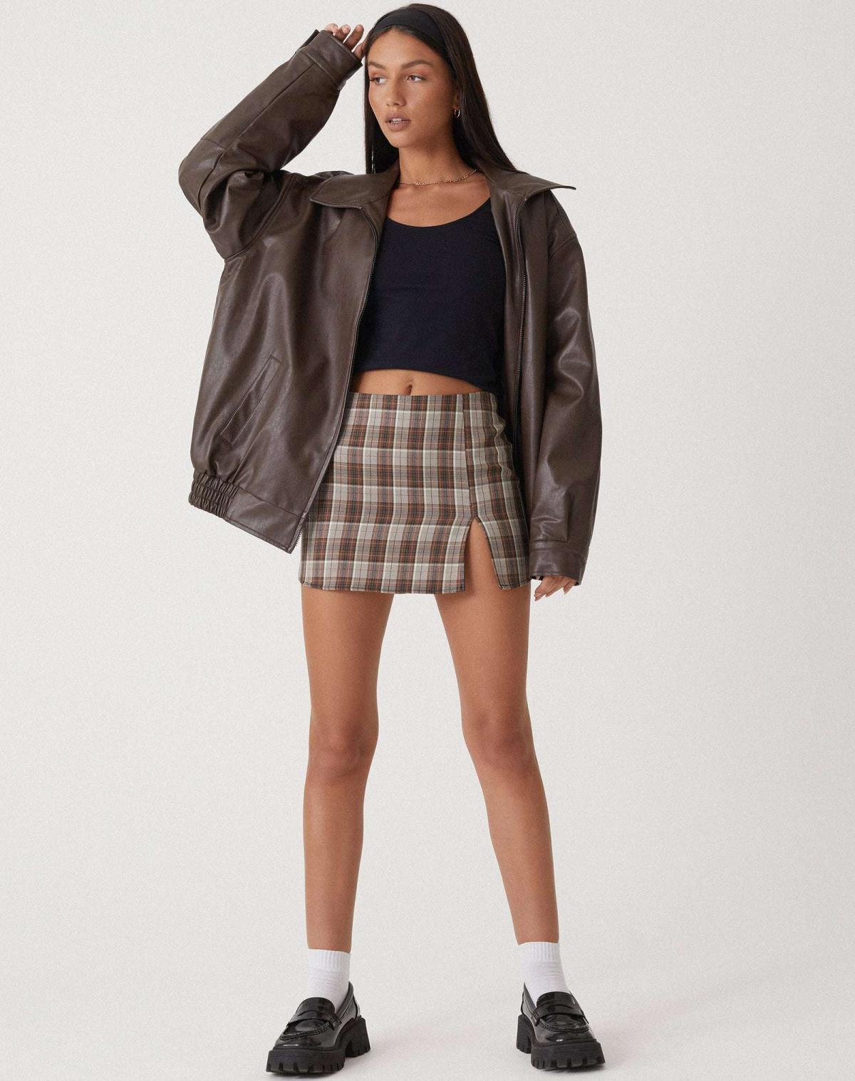 Giacca oversize in ecopelle — Giacca effetto pelle di stile moderno