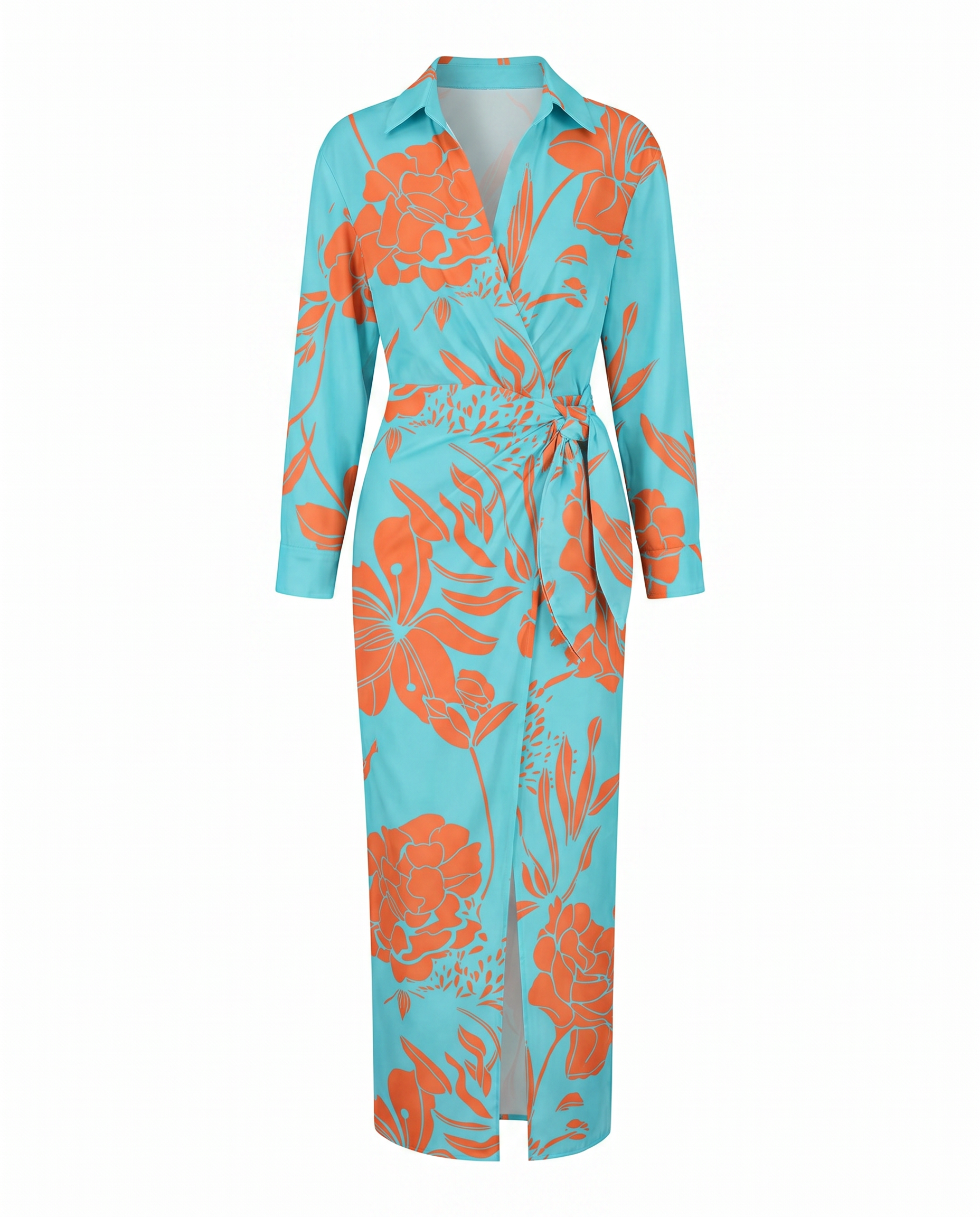 Vestido largo para mujer, manga larga