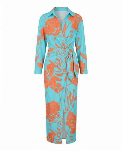 Vestido largo para mujer, manga larga