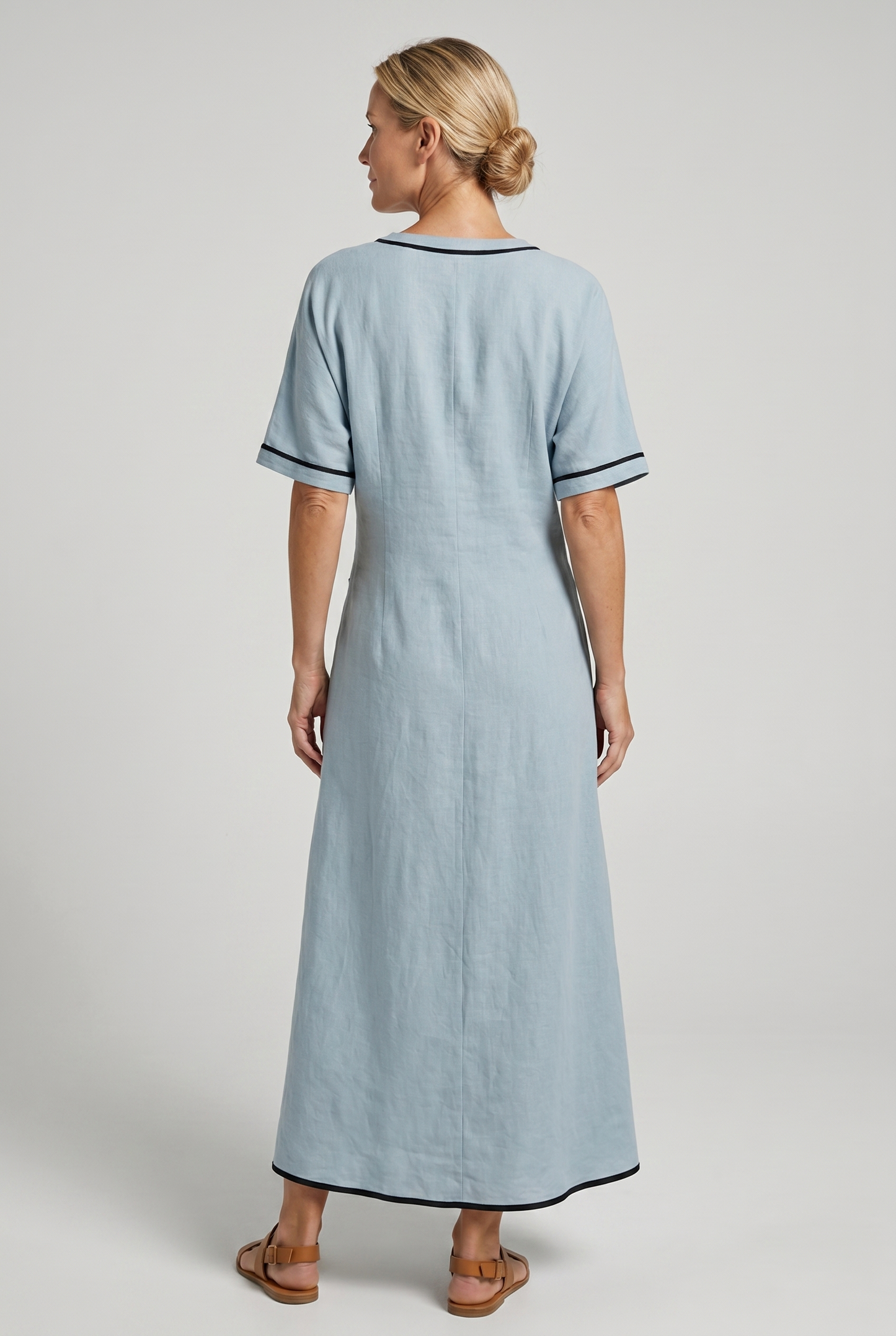 Vestido de verano para mujer, cuello en pico