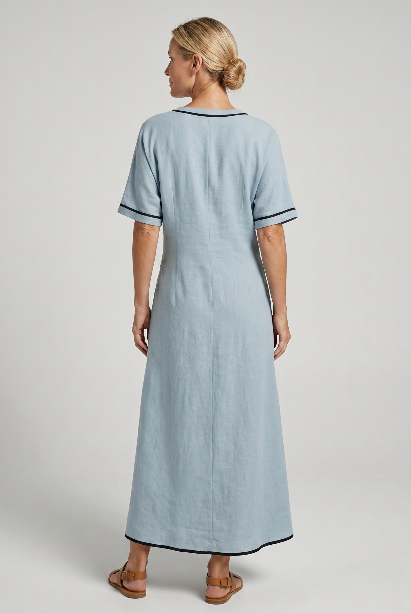 Vestido de verano para mujer, cuello en pico