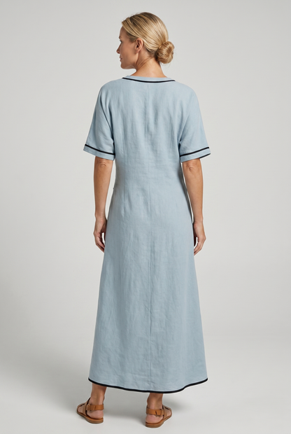 Vestido de verano para mujer, cuello en pico