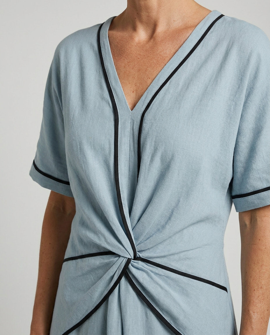 Vestido largo para mujer, nudo cruzado