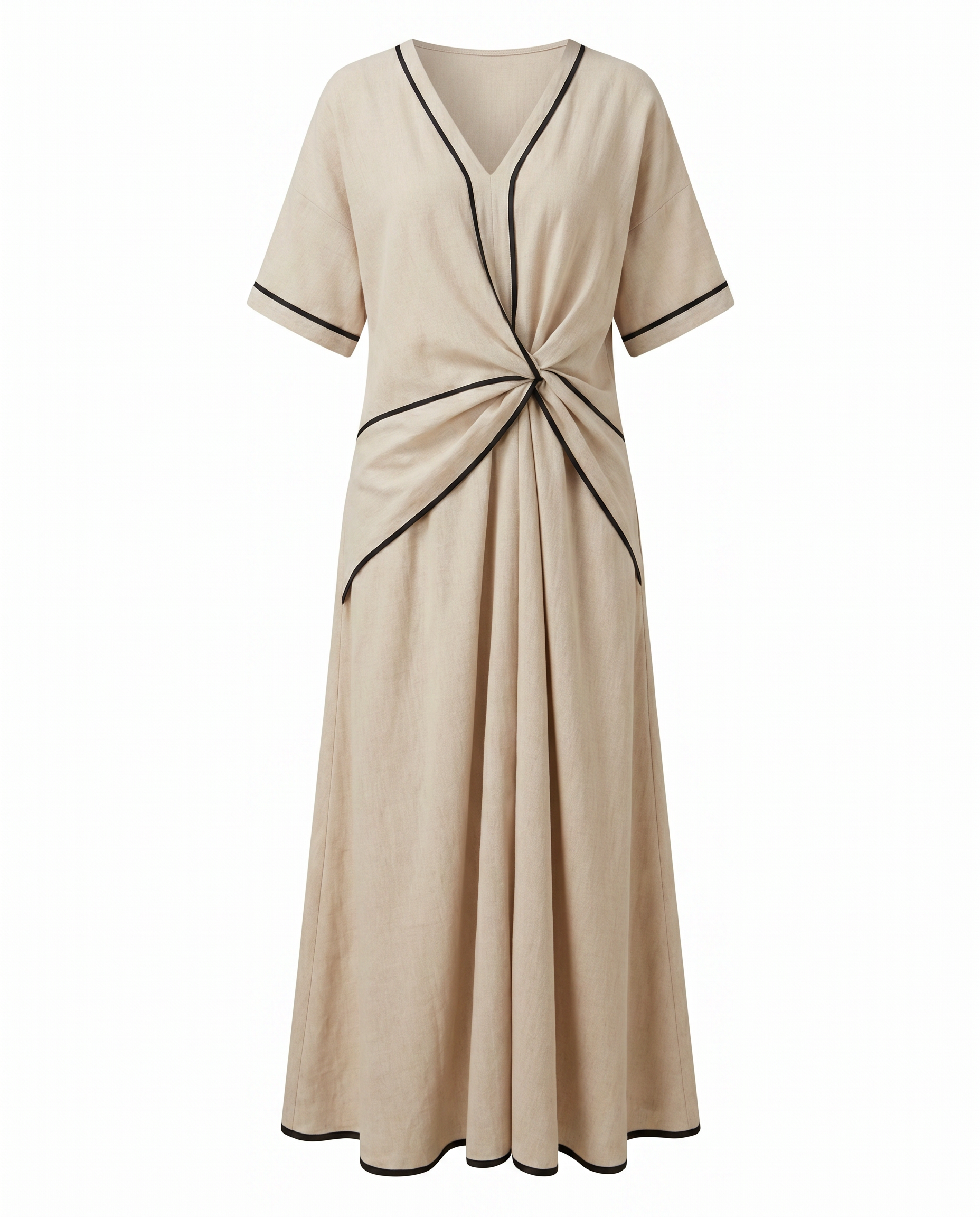 Vestido largo con nudo frontal para mujer, ligero