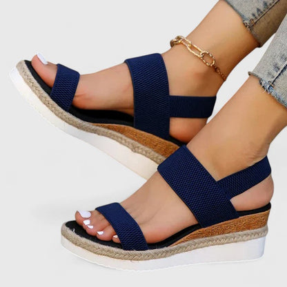 Sandali ortopedici con zeppa e fascia elastica — Sandali comodi estivi